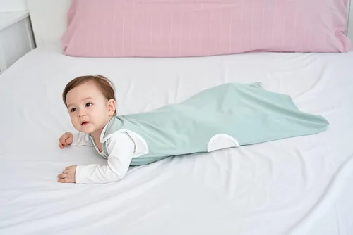 Vista 5 de TWINOR Breathable Reduce Suffocation Risk Baby Wearable Blanket, Sleeping Bag with 2-Way Zipper, Tog 0.5 Soft Sack