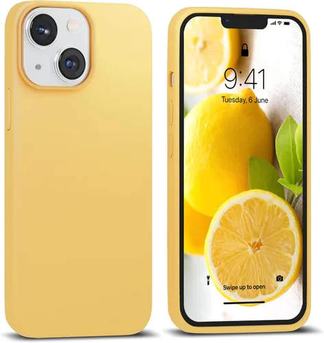 Vista 18 de IceSword Funda compatible con iPhone 13 – Silicona líquida delgada protectora contra caídas, a prueba de golpes, suave antiarañazos, azul pastel