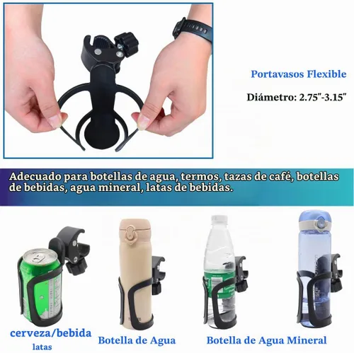 Vista 6 de Boaton Portavasos para riel de barco marino, sin perforación, soporte para bebida para cubierta superior o poste de Bimini, accesorios para barco