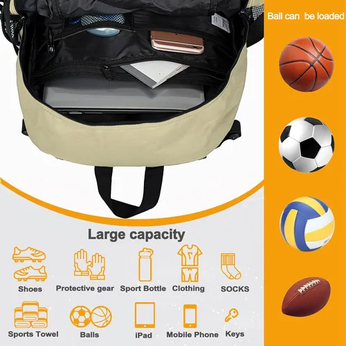 Vista 47 de Goloni Mochila de fútbol,Mochila de baloncesto con compartimento para pelotas y compartimento para zapatos,Mochila para baloncesto,Fútbol