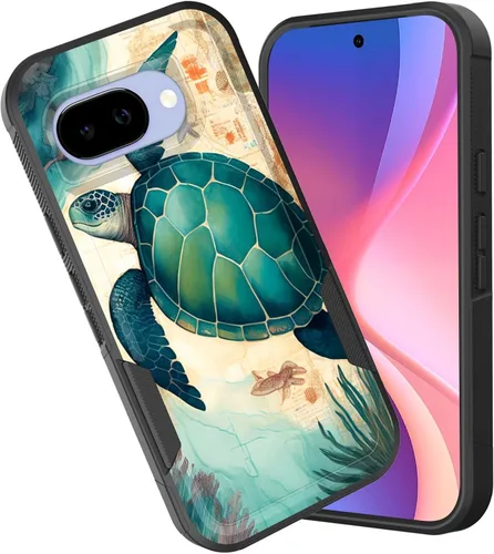 Vista 126 de Funda para Pixel 6A, funda híbrida de doble capa resistente a prueba de golpes de policarbonato duro de silicona suave TPU para Google Pixel 6A