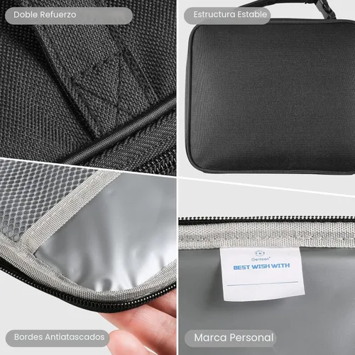 Vista 5 de Genteen Lonchera para niños, bolsa de almuerzo aislada para niños y niñas, para volver a la escuela, lonchera suave para hombres, lonchera 1PK negro