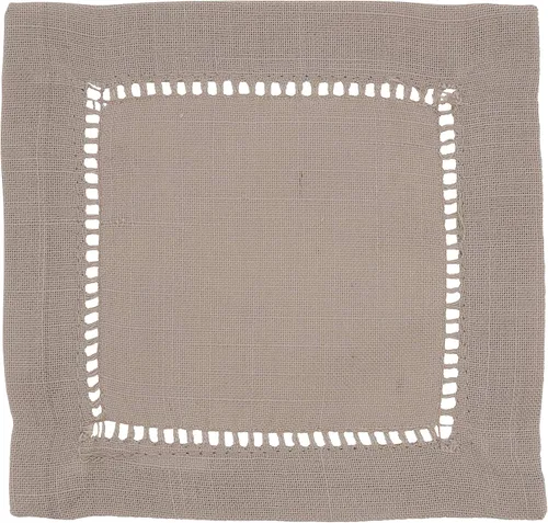 Vista 96 de SARO LIFESTYLE Servilleta de cóctel con borde cosido (juego de 12), negro, 6"x6