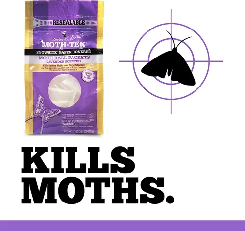 Vista 8 de Moth-Tek - Paquetes de bolas de polillas de lavanda, mata polillas de armario y cajón, mata polillas de ropa, escarabajos de alfombra, huevos