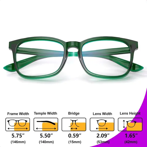 Vista 5 de VISOONE - Lentes cuadrados con bloqueo de luz azul y antireflejante para computadora, videojuegos; para mujeres y hombres MONTANA