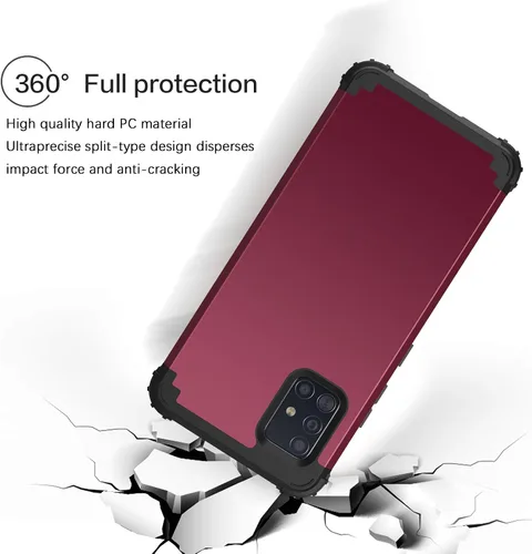 Vista 3 de BENTOBEN Compatible con Samsung A71 5G, 3 capas híbridas de policarbonato duro de goma suave, resistente, a prueba de golpes, antideslizante Pavonado