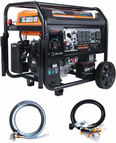 Vista 13 de GENMAX Generador inversor silencioso de 6250 W de tres combustibles (modelo 2026) cuenta con arranque y parada automática de 2 cables, control