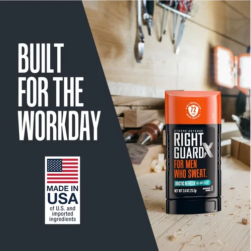 Vista 6 de Right Guard Xtreme Defense Invisible Solid, desodorante antitranspirante, aroma Arctic Refresh - Desodorante 5 en 1 para hombres, control de olores