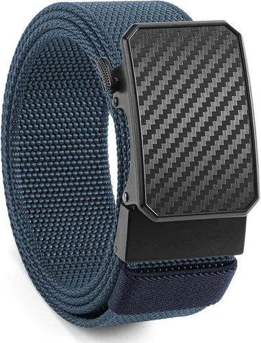 Vista 12 de SENDEFN Cinturones de trinquete de nailon para hombres, cinturón de tela de golf con hebilla ajustable automática jeans casuales