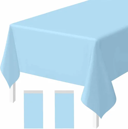 Vista 42 de Paquete de 2 Manteles de Plástico Beige Desechables Cubiertas de Mesa Mantel Rectangular Beige para Fiesta Baby Shower Boda Cumpleaños Mantel
