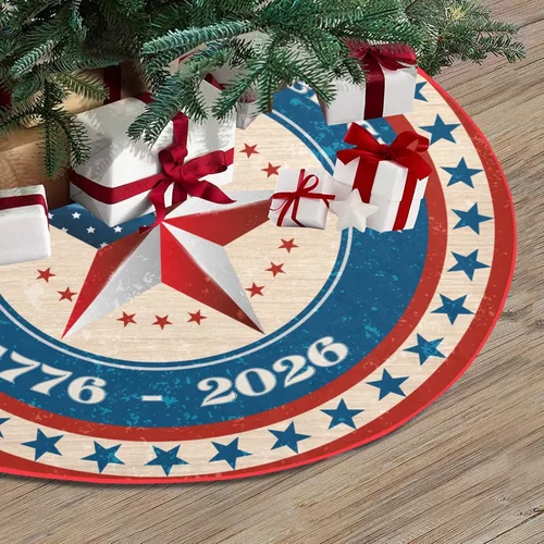 Vista 11 de M YESCUSTOM Falda de Árbol de Navidad de 36" A Cuadros de Búfalo Tapete de Árbol Copos de Nieve Rojo Caramelo Santa Falda de Árbol Adornos Rústicos