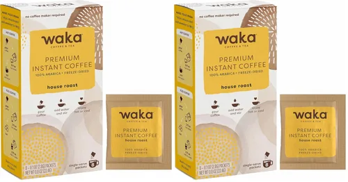 Vista 8 de Waka - Café instantáneo de calidad, tostado medio descafeinado, granos arábica y liofilizados. Bolsa de 35 porciones para café instantáneo caliente