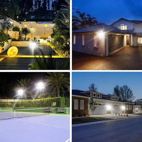Vista 7 de Paquete de 2 luces de inundación LED de 80 W, IP66 impermeables para exteriores, luz blanca de 6000 K, focos de seguridad para patio, jardín, patio