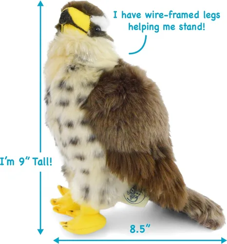 Vista 4 de TigerHart Percival El Halcón Peregrino - Animal de peluche de 9 pulgadas de felpa