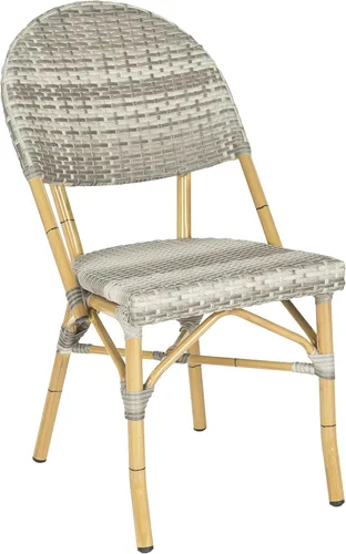Vista 4 de Safavieh Safavieh Home Collection Barrow - Juego de 2 sillas auxiliares apilables para interiores y exteriores, color gris