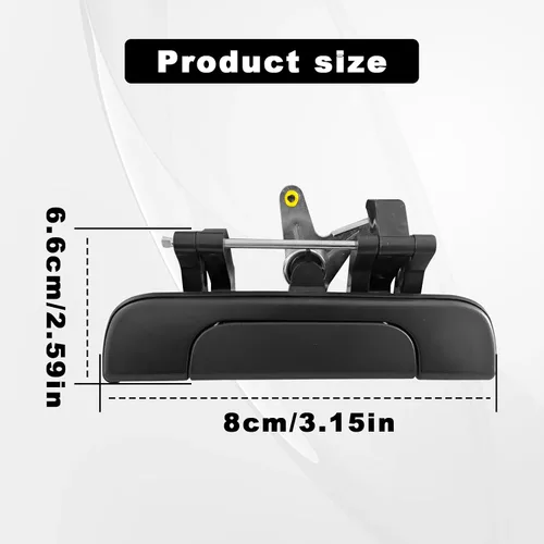 Vista 2 de Manija texturizada para puerta trasera negra para puerta trasera, compatible con camioneta Toyota Tacoma 1995, 1996, 1997, 1998, 1999, 2000, 2001