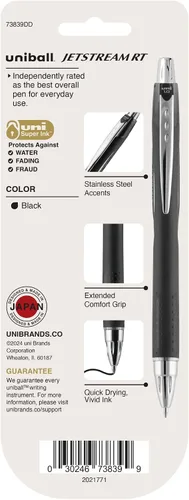 Vista 8 de uni-ball Jetstream RT - Bolígrafos de punta gruesa (0.039 pulgadas), negro, 3