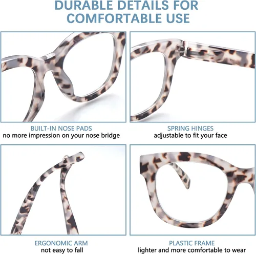 Vista 4 de Anteojos progresivos de lectura multienfoque para mujer, con bloqueo de luz azul, lentes para lectura de computadora