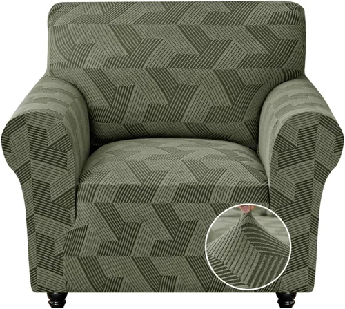 Vista 22 de JIVINER - Juego de 2 fundas elásticas para sillas de comedor, fundas geométricas de jacquard para sillas de comedor, fundas lavables para sillas