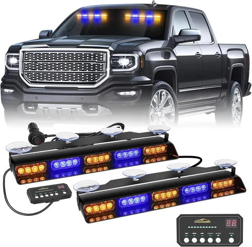 Vista 10 de XRIDONSEN - Luces estroboscópicas ámbar para camiones, 40 luces LED