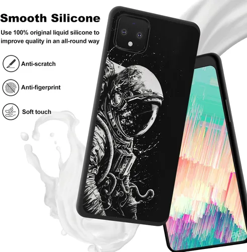 Vista 419 de Funda delgada para Google Pixel 4 XL, funda delgada de silicona de TPU suave a prueba de golpes para Google Pixel 4 XL, astronauta Galaxy