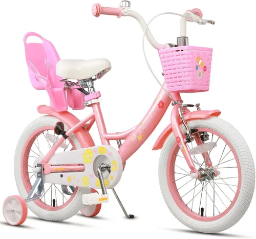 Vista 13 de Glerc Maggie Girls Bike, 12-20 Inch Kids Bike for 2-13 Years Old Children, Princess Style Kids Bicycle with Doll-Seat & Basket & Training Wheels