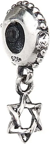 Vista 3 de Abalorio de plata de ley 925 con forma de estrella de deseo y hexagrama para pulsera