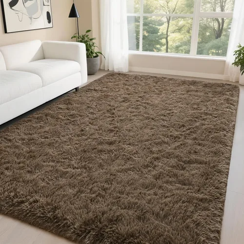 Vista 56 de DweIke Alfombras de pasillo beige esponjosas para dormitorio, 2 x 6 pies, alfombra larga de felpa suave para niñas y niños, antideslizante y lavable