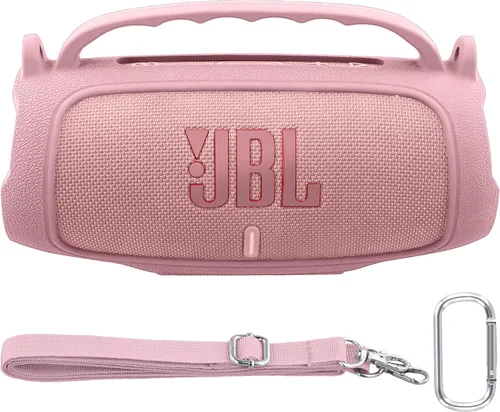 Vista 42 de Funda de silicona compatible con JBL Charge 5 Altavoz Bluetooth portátil impermeable (Cubierta de silicona negra)
