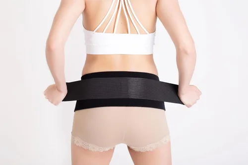 Vista 8 de Faja abdominal con compresión de ingle, faja para varices vulvares, hernia y dolor en el piso pélvico., S Ab talla 0-6 + S banda para ingle, Negro