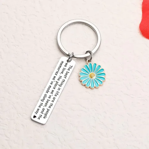 Vista 3 de Llavero de memoria, llavero de girasol, joyería de Besties, llavero de graduación, regalo para colegas