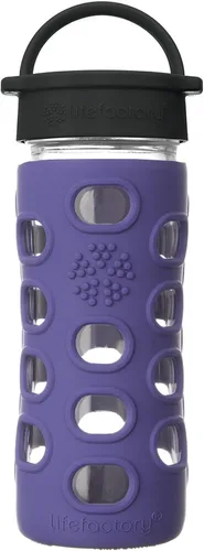 Vista 25 de Lifefactory Botella de agua de vidrio sin BPA de 12 onzas con tapa clásica y funda protectora de silicona, Marigold Caléndula