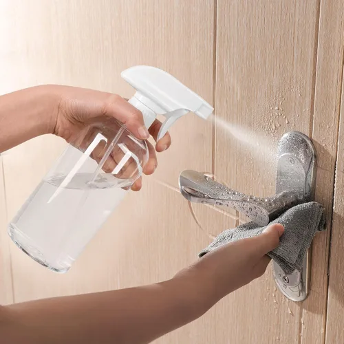 Vista 4 de UUJOLY Botella pulverizadora de plástico de 17 onzas, botellas de spray vacías, recipiente transparente recargable para agua, aceites esenciales
