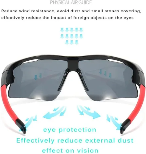 Vista 4 de Gafas de sol deportivas para hombres y mujeres jóvenes béisbol ciclismo correr conducir pesca golf motocicleta gafas para exteriores UV400 Black