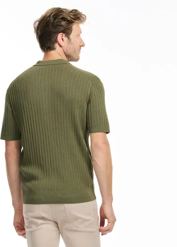 Vista 3 de SAKS Fifth Avenue Polo de punto acanalado con textura vertical de manga corta para hombre