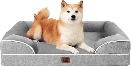 Vista 93 de EHEYCIGA – Cama ortopédica impermeable para perros pequeños, de espuma viscoelástica tipo caja de huevos, con bordes elevados y base antideslizante