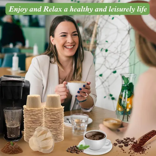 Vista 6 de Aussen Filtros de papel desechables para café, reemplazo para filtros Keurig, compatible con todos los filtros de una sola porción de Keurig