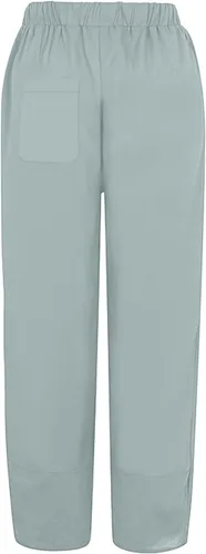 Vista 4 de FEDULKSTORE Pantalones de pierna ancha de algodón y lino para mujer, pantalones palazzo casuales de verano de cintura alta, pantalones holgados