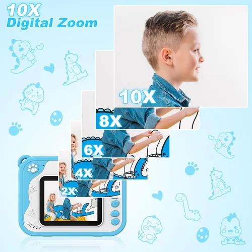 Vista 7 de Cámara para niños con impresión instantánea, video de 1080P, tarjeta SD de 32 GB, juguete para niños, regalos de cumpleaños de Pascua para niños