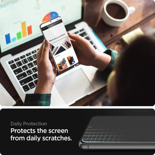 Vista 2 de Spigen NeoFlex - Protector de pantalla diseñado para Samsung Galaxy S21 Ultra (2021), 2 unidades, compatible con fundas Flexible Film, Full Edge