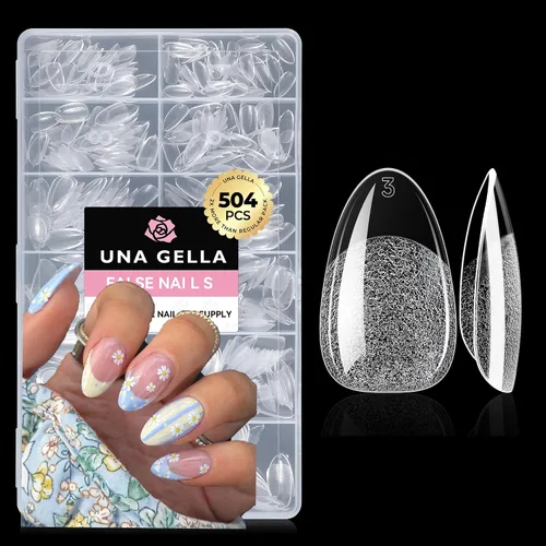 Vista 16 de UNA GELLA - Puntas de uñas de gel suave para pegar de 1.4 fl oz de secado por lámpara, permanente, pegamento de uñas fuerte para uñas acrílicas