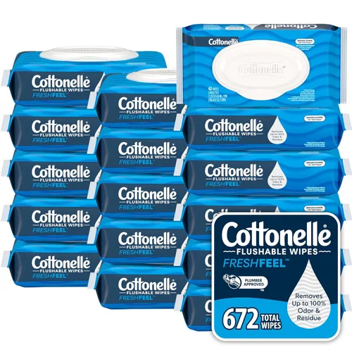 Vista 9 de Cottonelle Toallitas húmedas desechables sin fragancia, toallitas húmedas para adultos, 2 paquetes con tapa abatible, 42 toallitas por paquete