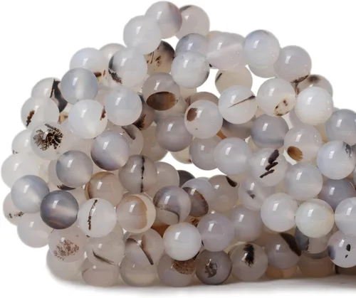 Vista 52 de Cuentas redondas sueltas de ágata estilo antiguo vena de dragón de 6mm, cuentas para diseño de joyas, 60 cuentas Ágata de vena de dragón