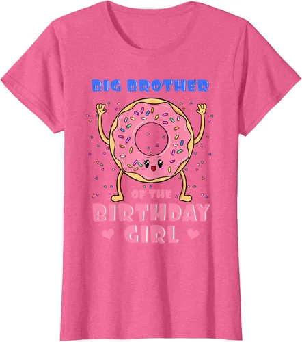 Vista 68 de Big Brother Of The Birthday Girl Donut Bday Party Bro Sib Camiseta, Negro, S