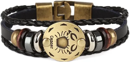 Vista 49 de Hamoery Pulsera de cuero de aleación punk para Constellation trenzada pulsera pulsera brazalete