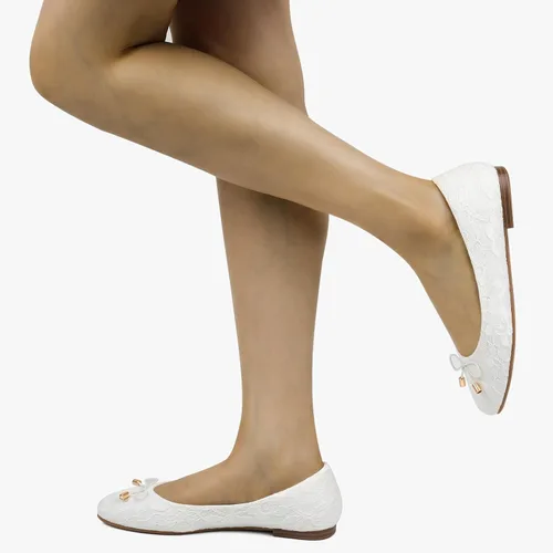 Vista 6 de MUSSHOE Zapatos planos cómodos con lazo y encaje transpirable para mujer