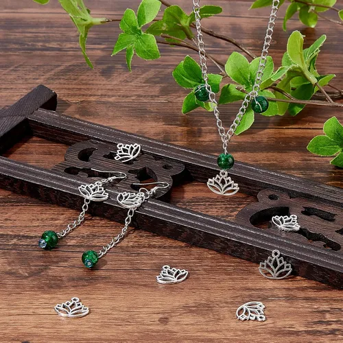 Vista 4 de SUNNYCLUE 100 dijes de loto y chakras de aleación para hacer joyas, aretes, collares, accesorios de pulsera para mujeres adultas, manualidades