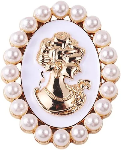 Vista 26 de LUREME Vintage Elegante Dama Victoriana Belleza Cameo con Broche de Cristal Pin (br000017)