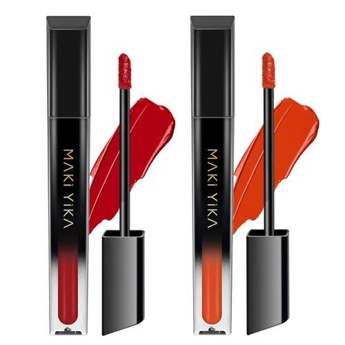 Vista 21 de MAKI YIKA Juego de 3 lápices labiales líquidos mate, color negro y rojo Negro/Rojo Oscuro/Desnudo