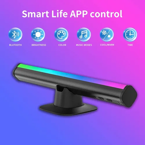 Vista 3 de Barra de luz LED inteligente, luces para juegos, iluminación ambiental con modos de escena y modos de música, barras de luz de color Bluetooth